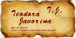 Teodora Javorina vizit kartica